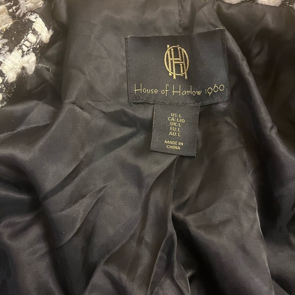 House of Harlow 1960 Black and White Tweed Blazer - Picture 2 of 4